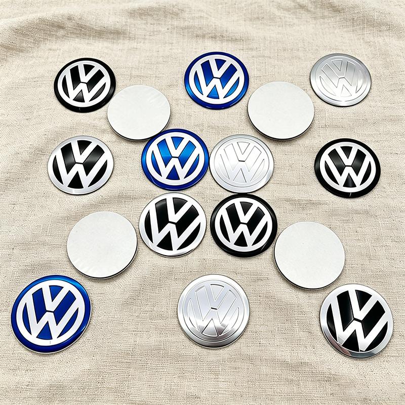 4pcs  56mm 60mm 65mm Car Wheel Center Cover Stickers Hub Cap Accessories For Volkswagen R Golf 4 Motion GTI Polo Touran Octavia