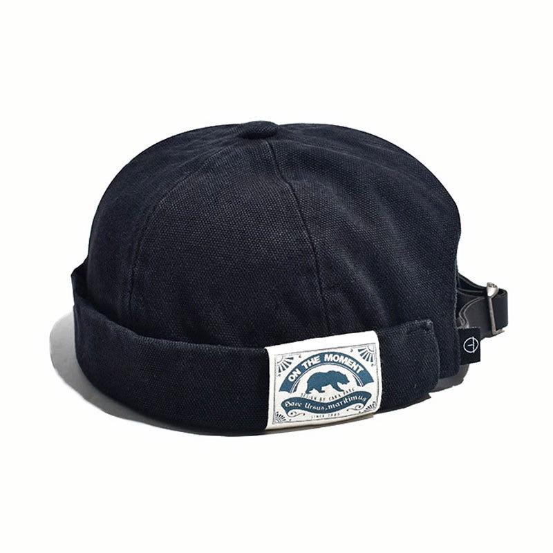 

Polar bear dome beanie melon hat men s retro soft top yuppie hat women s spring and autumn street hip hop landlord hat One Size