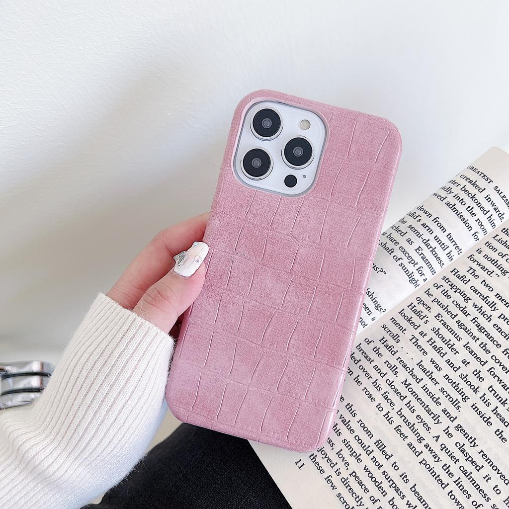 Alligator pattern 16/15/17 Apple phone case 1pro solid color 15promax trendy hand