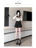 Women's High Waist Woolen Wide-Leg Shorts, Autumn/Winter 2024 Collection - Versatile Casual Wear, Available in Small to Plus Sizes.