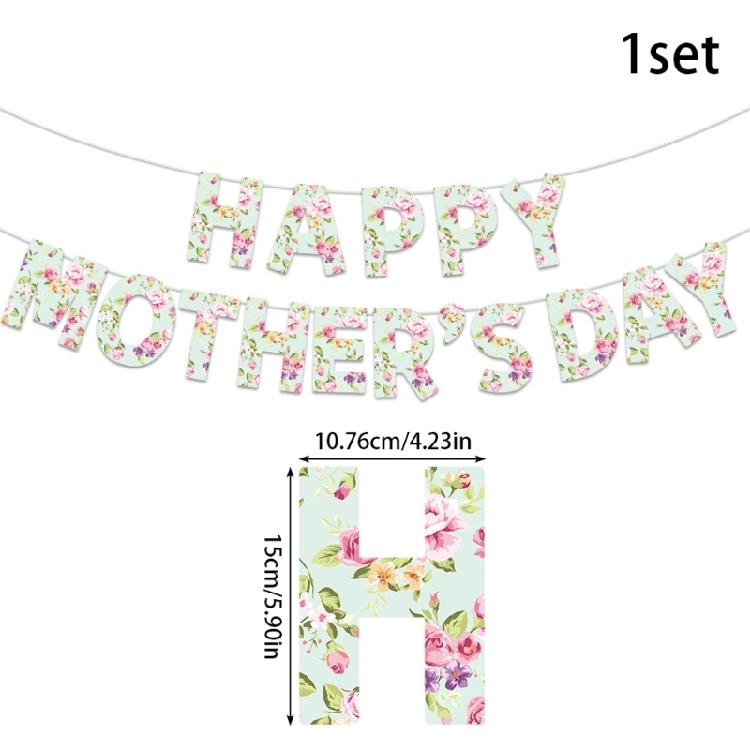 Mother’s Day Decoration Flag - Vibranted Color Bunting Supplies for Creating Celebration for Moms