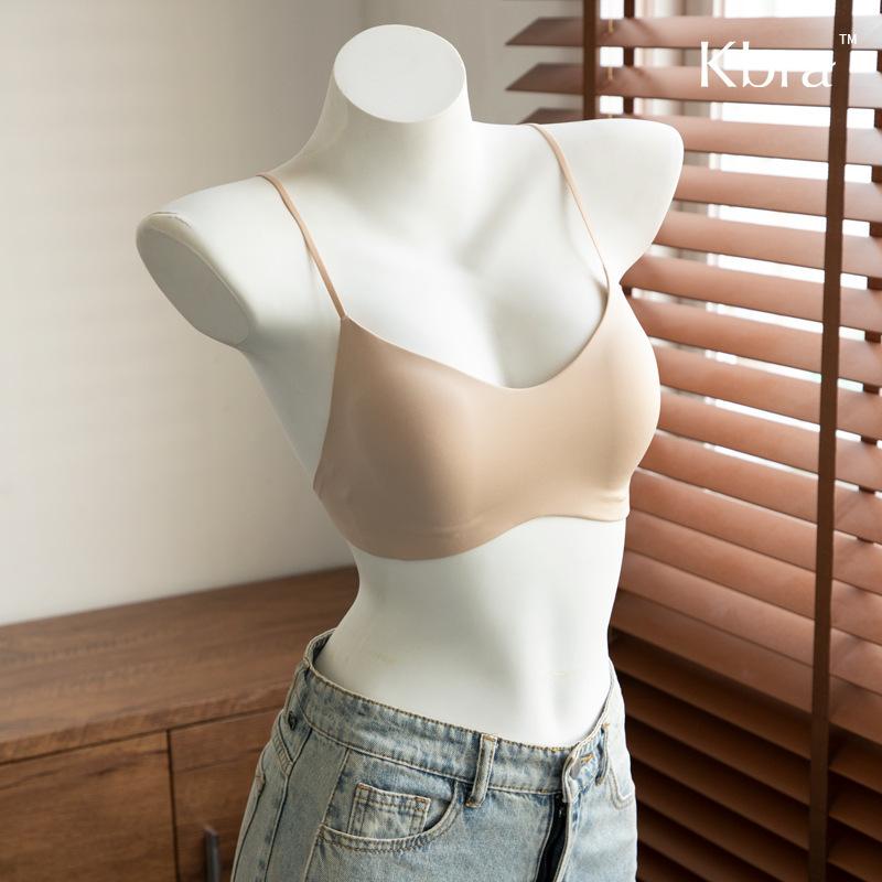 Invisible Seamless Cross Back Push Up Wireless Thin Cup Bra With Thin Shoulder Straps