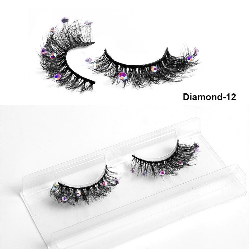 Europe And The United States With Diamond False Eyelashes 3d Three -Dimensional Natural Thick Grafted Eyelashes