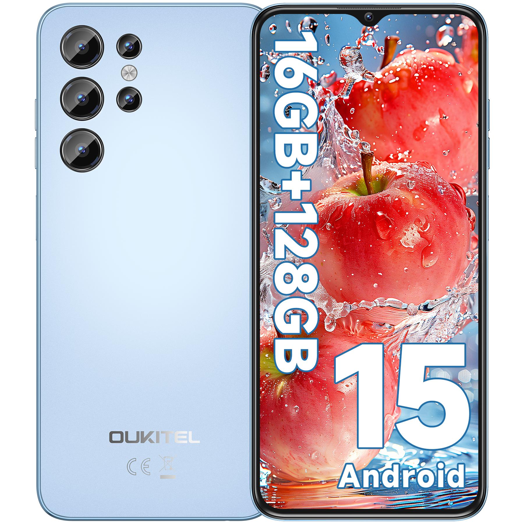 OUKITEL C1 Smartphone Android 15, 16 Go + 128 Go(TF 1 To) Smartphone 4G, Écran HD+ de 6,52 , Batterie de 5150 mAh, Appareil photo 13MP+5MP bleu