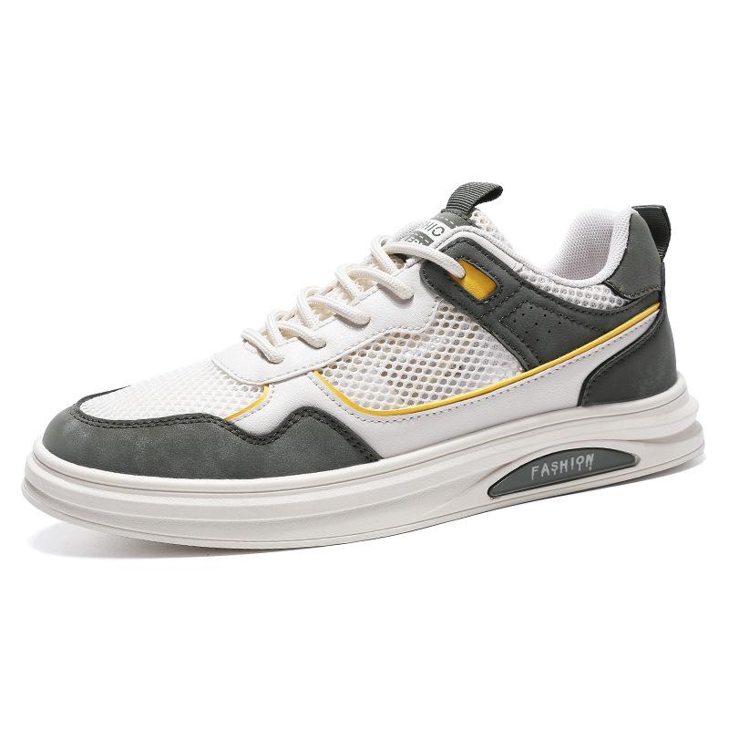 

Низкие туфли для бега с круглым носком, подходящие по цвету, спортивная мода, мужская обувь с крупной сеткой, весенние и осенние дышащие повседневные туфли из сетки 44