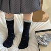 2Pairs Kawaii Bowknot Ruffle Socks Heart Socks Women Casual Sweet Tube Socks  Girl