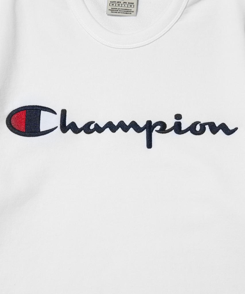 CHAMPION Big Script Logo Crewneck Sweatshirt White