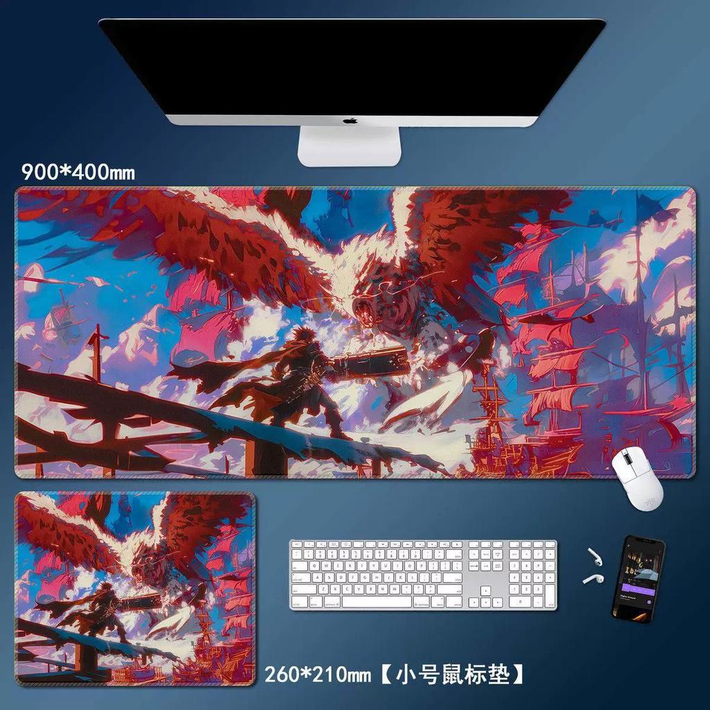 Cartoon ONE PIECE Leather Mouse Pad Large Monkey D. Luffy Roronoa Zoro Keyboard Pad Anime Peripheral Table Pad Non-slip Mouse Pad for Boys and Girls