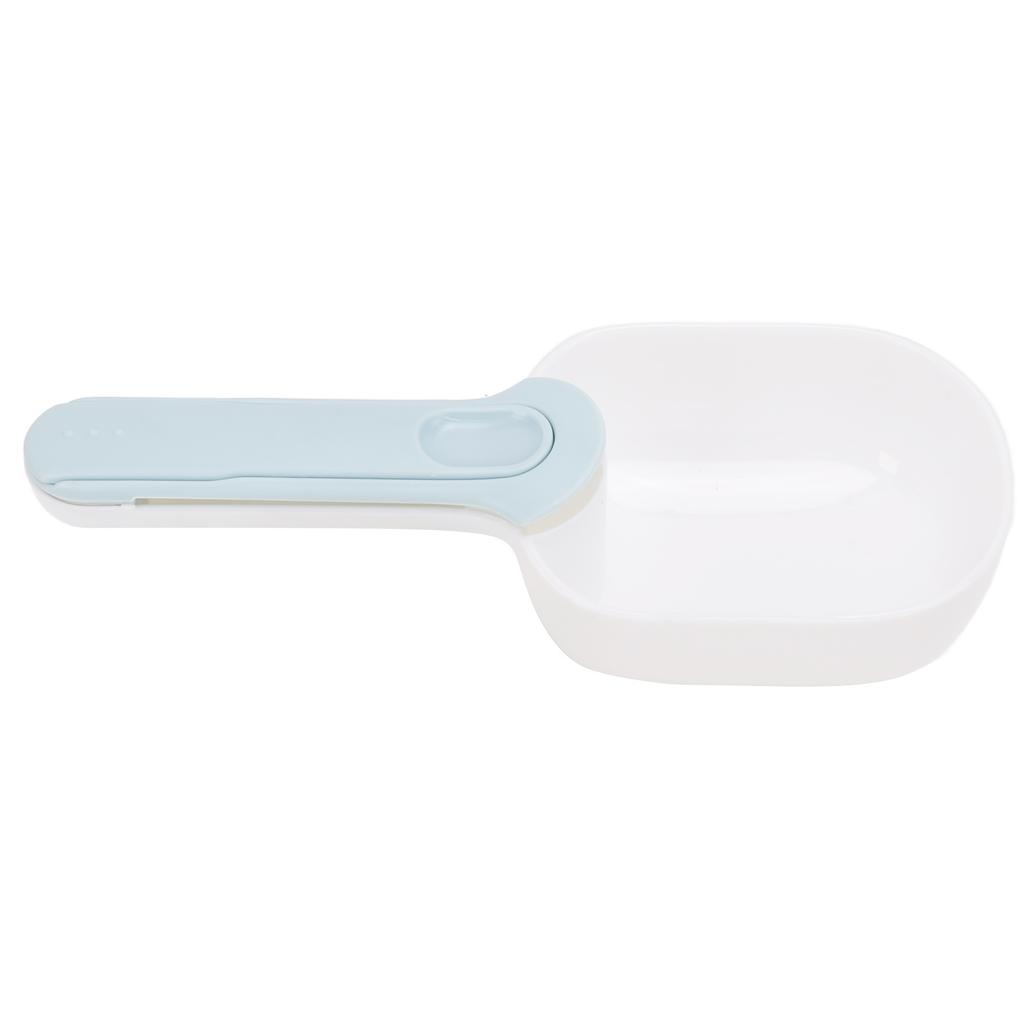 Dog Food Scoop Multifunction Clip Design Long Handle Pet Food Can Spoon for Cats Dogs Pets(White Blue )