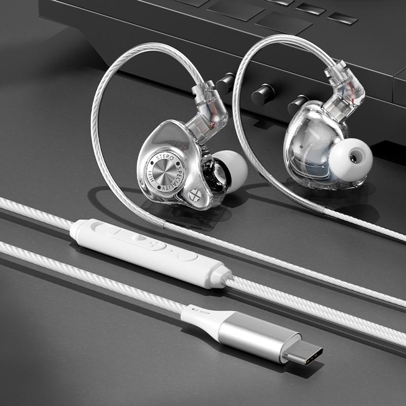 Detachable Design 9D Surround Sound Headphones Type C&3.5mm Wired Earphones In Ear Earbuds for Samsung Gaming Headsets In HD Mic