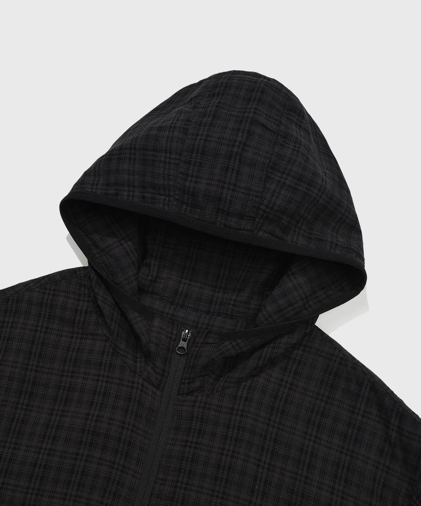 Kiimuir Check Hooded Windbreaker_Black