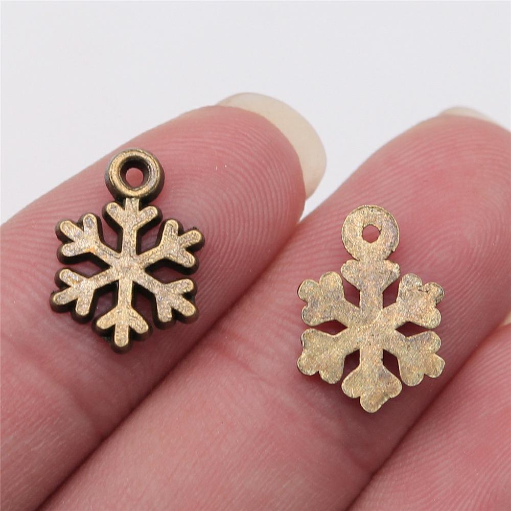 20 Stück Metall Zinklegierung Gemischte Größen Schneeflocken Anhänger Passend für Schmuck Weihnachtsanhänger Komponenten DIY Handgemachtes Basteln