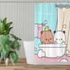 PO01 Shower Curtain Bathroom  Cute Bear Pnada Bubu Dudu Decor Modern Household Items Bathroom Curtain Graduation Gift Festival