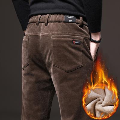 2024 Autumn/Winter Corduroy Pants For Men With Thickened Velvet/Regular Casual Slimming Straight Tube Velvet Pants
