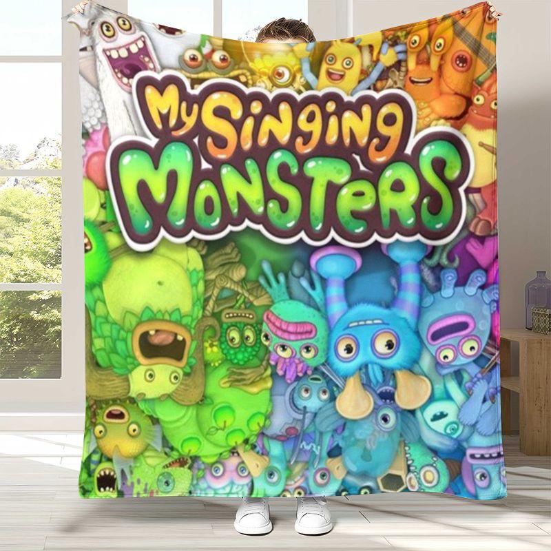 Music Game My Singing Monsters Flannel Blanket,Ultra Soft Warm Plush Throw for Home Bedroom Bed Sofa Cover Office Camping Picnic