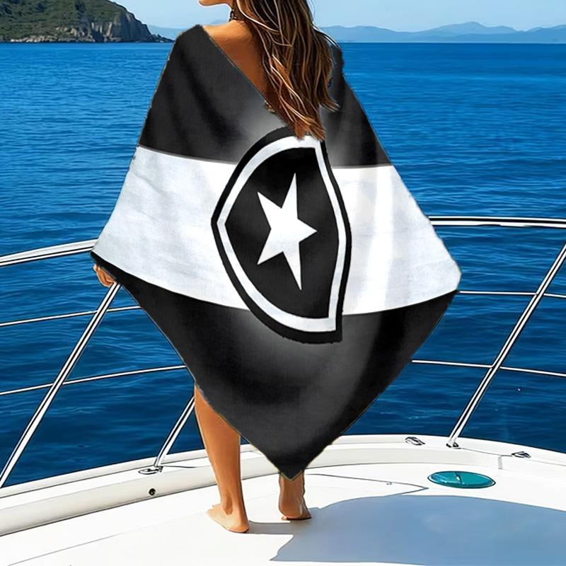 Shield With Star Emblem Printed Beach Towel, Super Soft Microfiber, Perfect Gift Birthday, for Pool, Beach, Travel, for family and friends