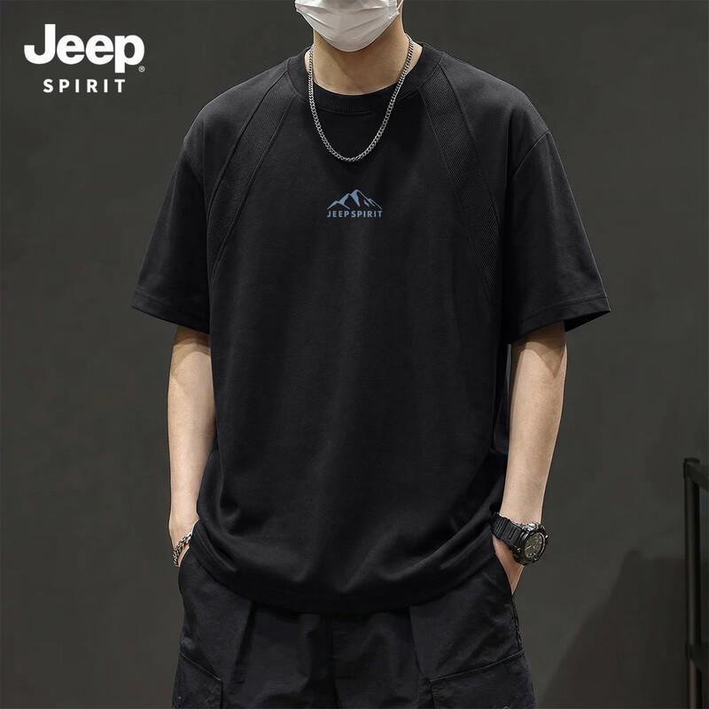 

JEEP SPIRIT Men s 2026 Summer Deconstructed Spliced Short Sleeve T-Shirt M
