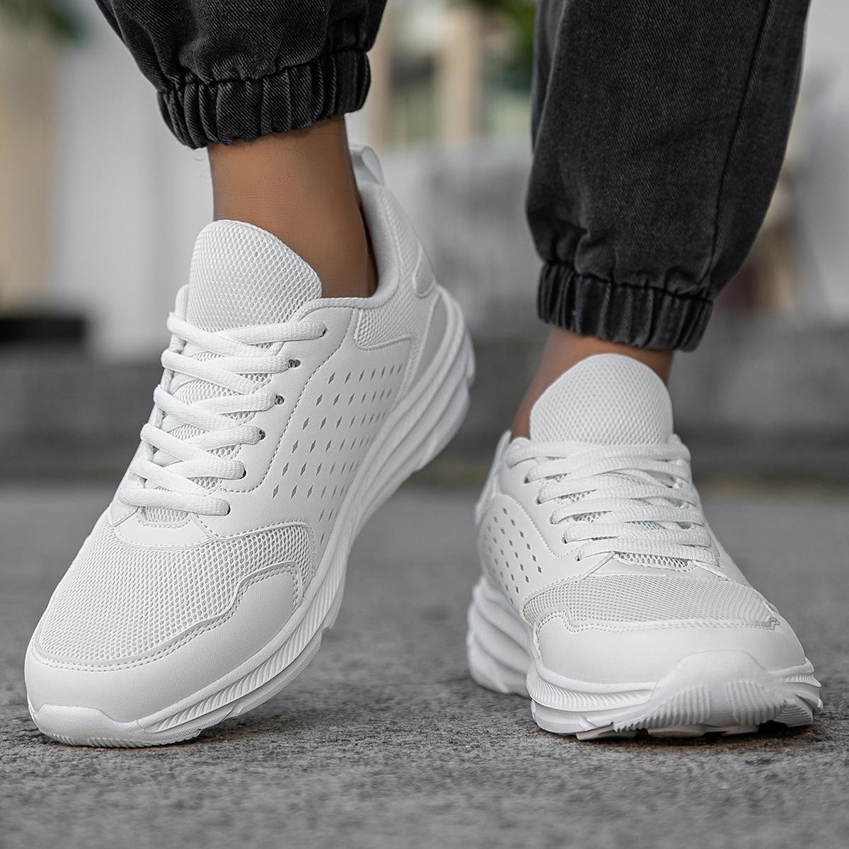 

Женские кроссовки для регби, бега, баскетбола, тенниса, бадминтона, повседневная обувь для школьников и студентов, легкие кроссовки для пар, большие размеры 36-47 EU: 47 белый