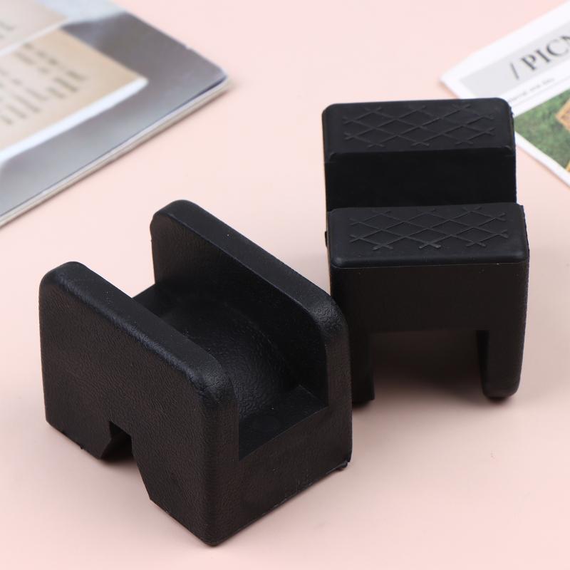 Car Jack Rubber Pad Car Slotted Lift Jack Stand Rubber Pads Universal Repair Tools Frame Protector Adapter Jacking Tools 1/2Pcs