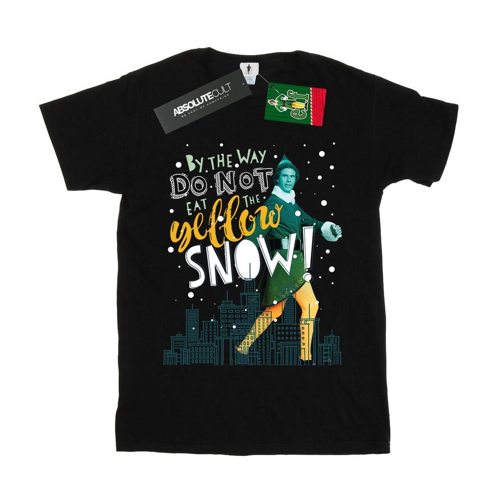 Elf Womens/Ladies Yellow Snow Cotton Boyfriend T-Shirt