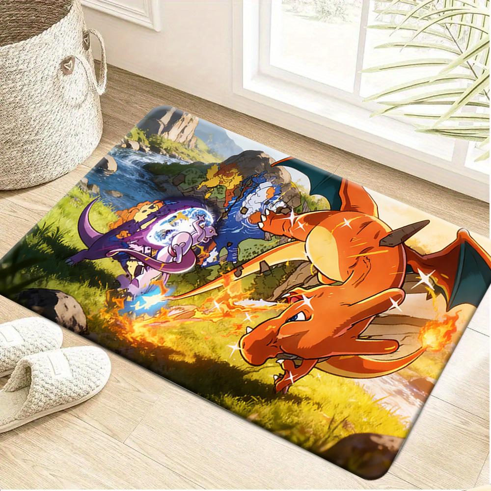Pixel Art Pokemon Pikachu and Starters Print Non-Slip Doormat for Home Indoor Decor 40cm x 60cm