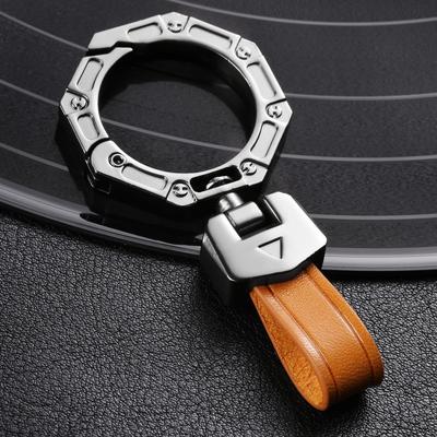 Luxury Metal & Leather Anti-Lost Car Keychain for Men