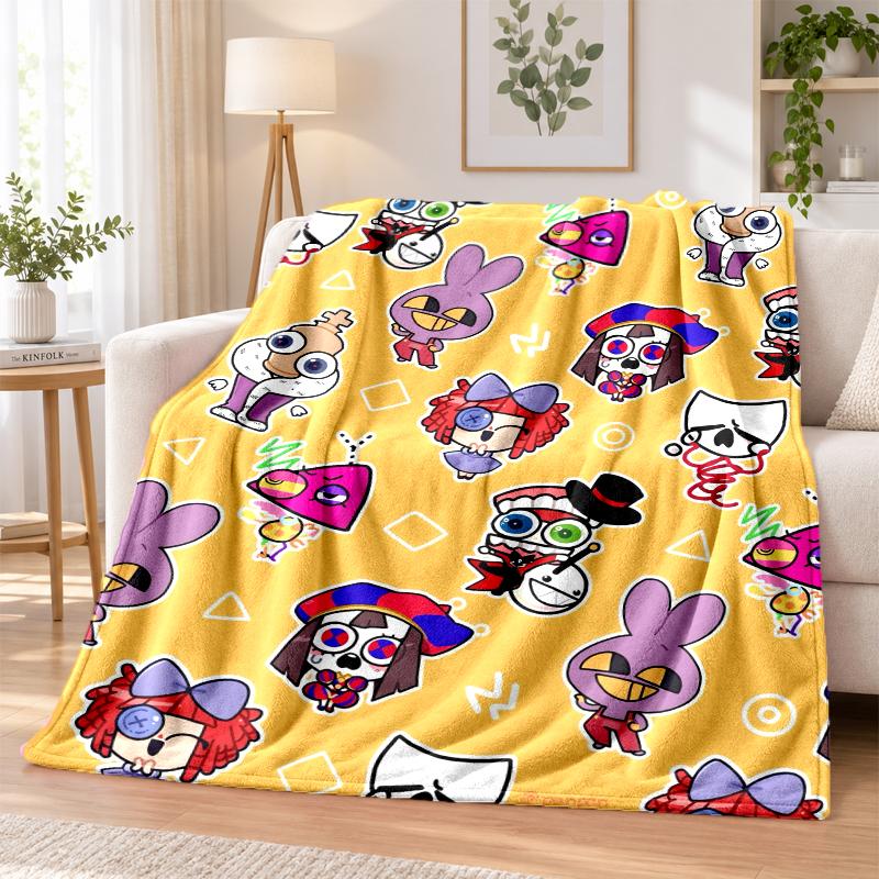 The Amazing Digital Circus Flannel Throw Blanket Soft Warm Cozy For Sofa Bed Indoor Home Bedroom Use