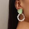 Korean Style Ceramic Rose Stud Earrings and Ear Cuffs