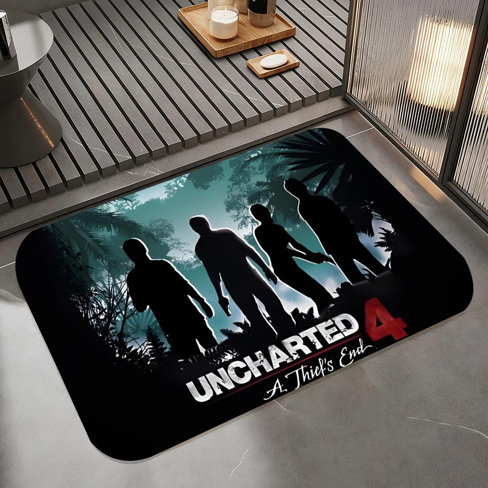 Game U-Uncharted Floor Mat Diatomite Bath Mat, Quick Dry Absorbent Non-Slip Door Mat