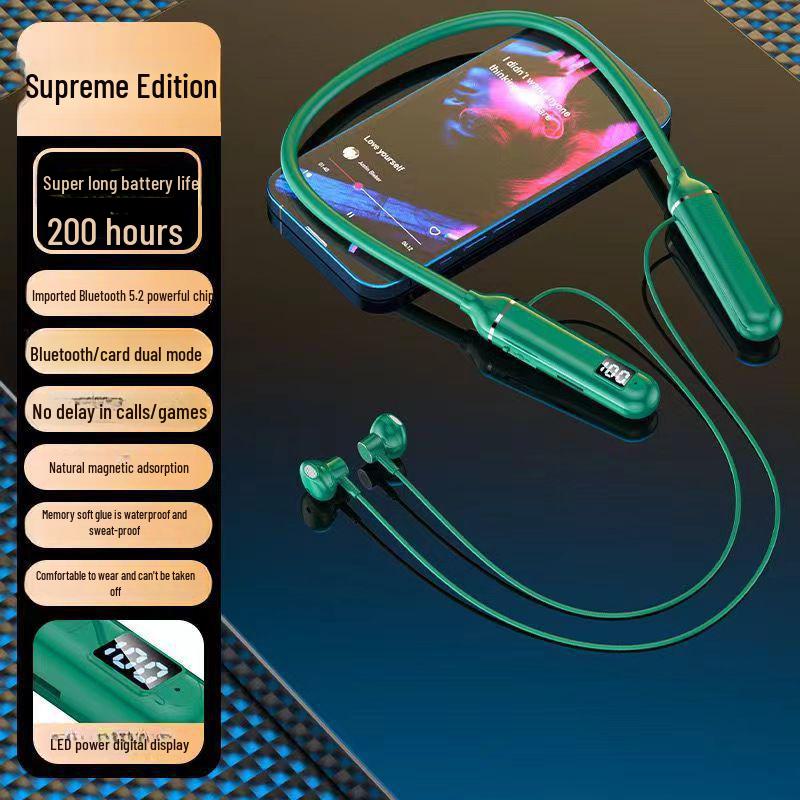 

Новый бестселлер: Беспроводная Bluetooth-гарнитура с шейным ободом, шумоподавлением, внутриканальным дизайном, идеально подходит для занятий спортом и бега. зелёный