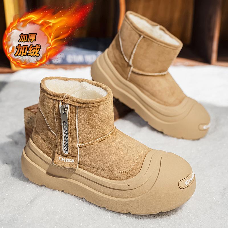Thick-soled snow boots 22 new velvet thickened warm snow cotton shoes winter big-headed cotton boots 35 4340₽