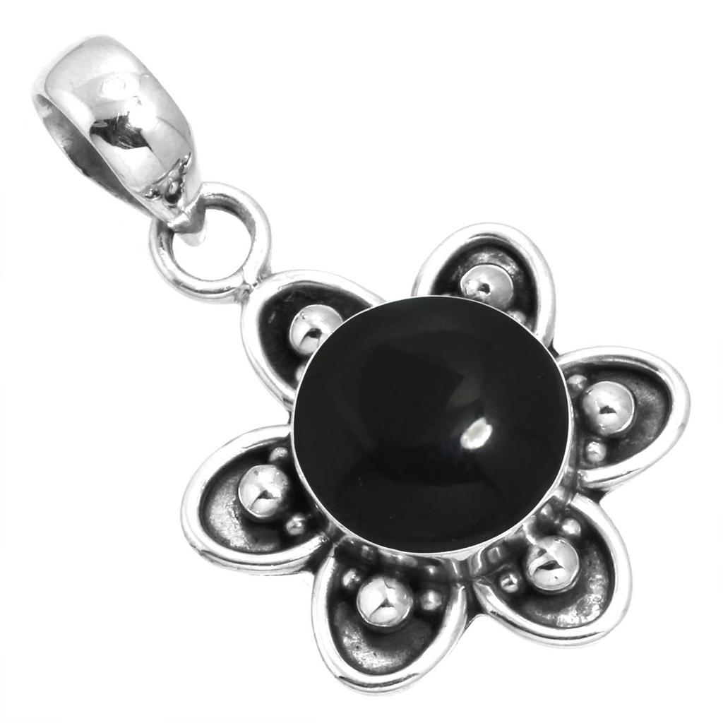 925 Sterling Silver Pendant Women Gemstone Handmade Jewelry Mothers' Day Gift Amber Amethyst Black Onyx Carnelian Garnet Quartz Green Onyx Gold Stone
