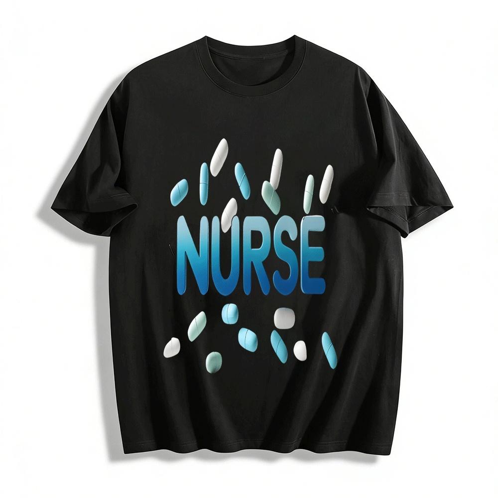 Fun Nurse Themed Capsule Print Casual T-Shirt Pure cotton T-shirt XXS