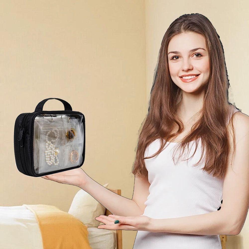 Dust-proof Jewelry Display Bag Large Capacity Earring Holder Clear PVC Jewelry Organizer  Travel