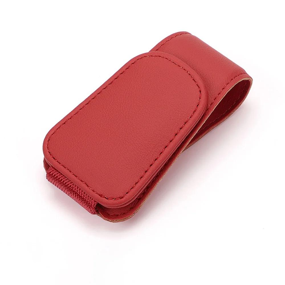 Car Glasses Holder Universal Auto Sun Visor Sunglasses Clip Magnetic Leather Eyeglass Card Ticket Clips Car Interior Accessories