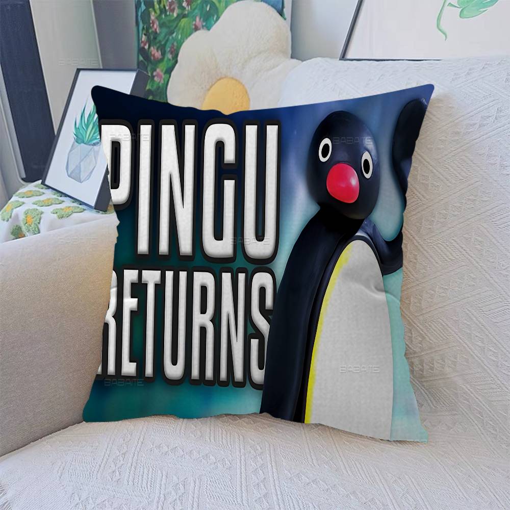 Cartoon Pingu Penguin Lucky Dragon Pillow Cover Sofa Cushion Cover Home Room Decoration Children Gift