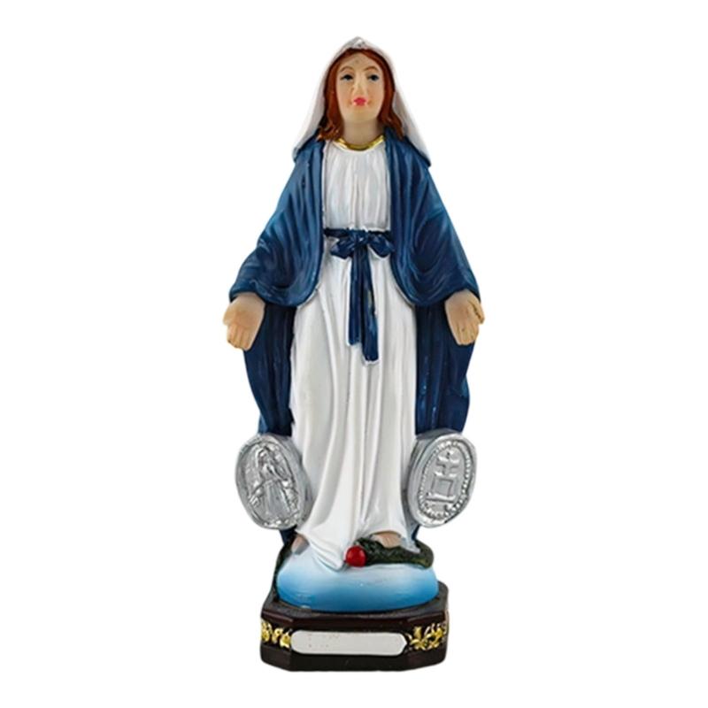 Sacred Mother Marys With Child Statue Resin Catholic Figurine Light Design For Christian Faithful Collectors Family