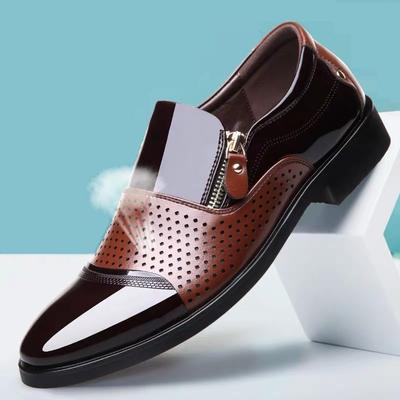 Marke Herren Business Lederschuhe Mode Spitzschuh Rutschfest Oxford Kleiderschuhe Herrenschuhe Klassischer Reißverschluss Lässige Laufschuhe 38-48