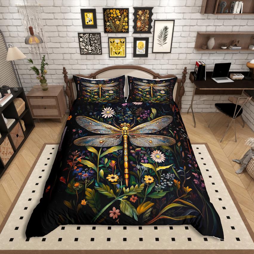 Comforter Homewish Rustic Hummingbird Modern Aesthetic Art Comforter Setcountry Flower Floral Bed Set For Girl