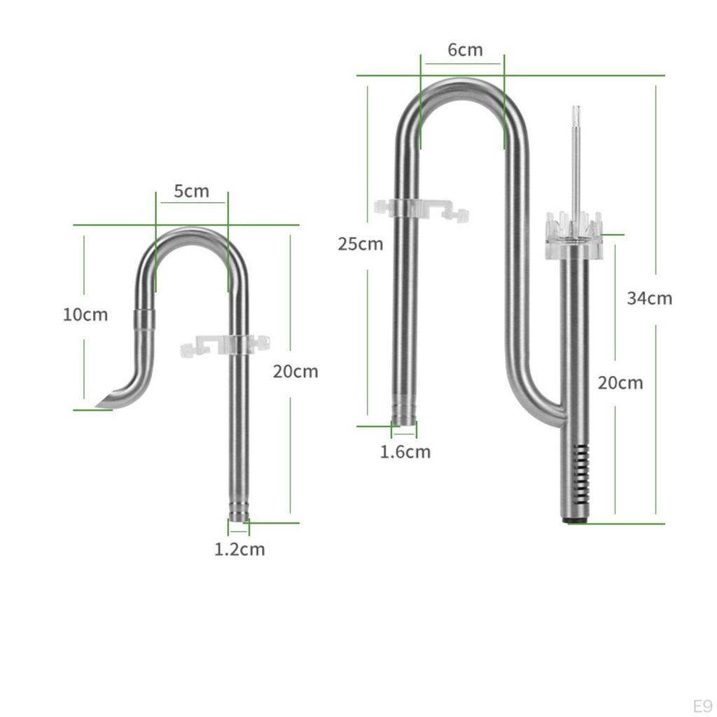 Aquarium Inflow Outflow Pipe Kit Rust Resistant Surface Skimmer Set Easy to Clean Canister