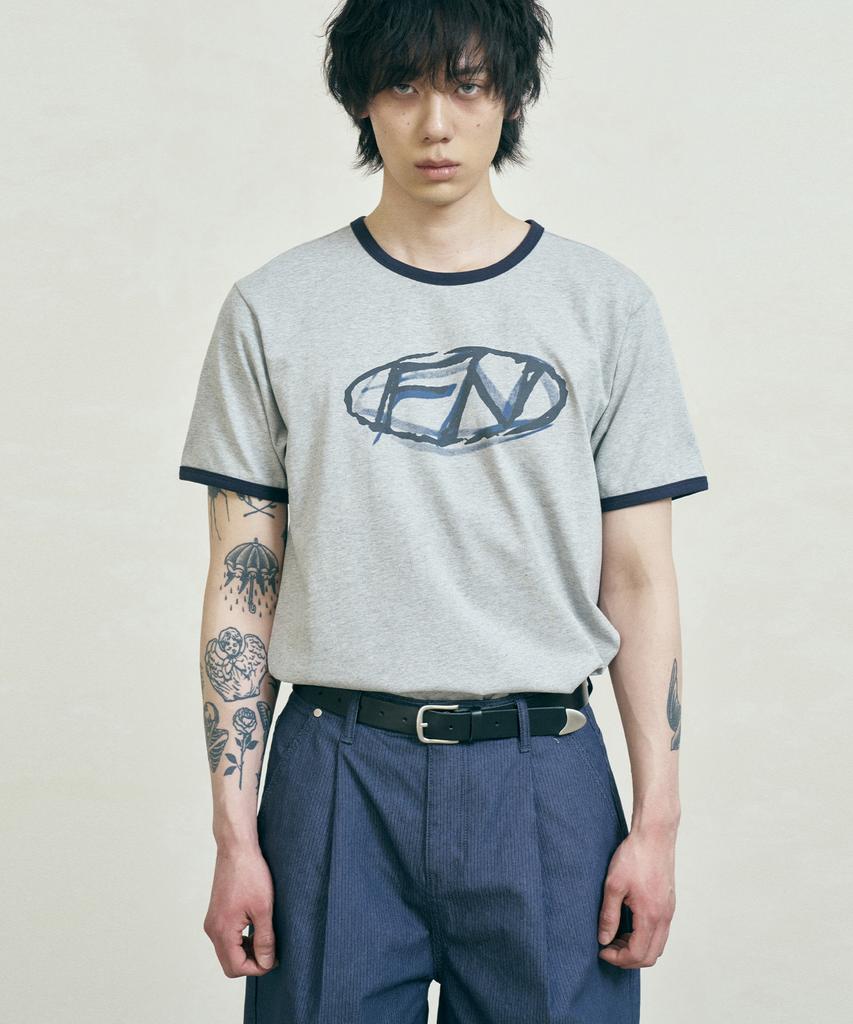 FERNOV Fn Symbol Logo Ringer Tee Gray