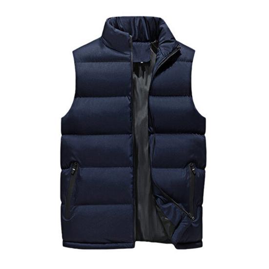 Men Waistcoat Stand Collar Sleeveless Slim Fit Vest Coat