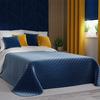 VELVI Bedspread 220x240cm - Navy Blue Elegance In a Geometric Pattern