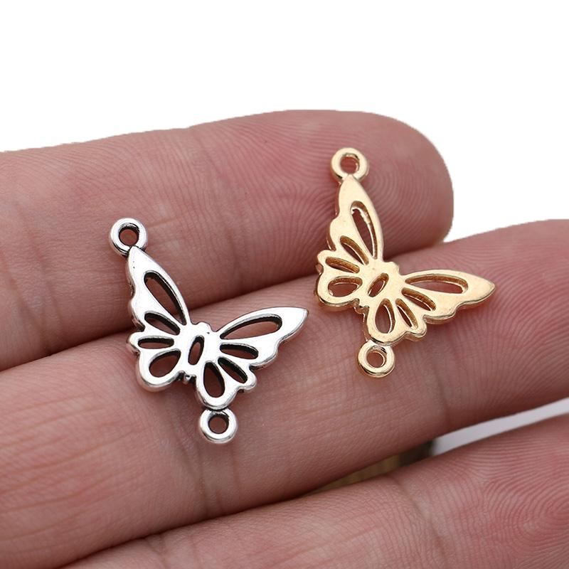 10Pcs Gold Color Butterfly Connectors For Jewelry Making Bracelet Diy Findings Accessories 23X18Mm