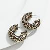 Vintage Leopard Gold Plated Earring Hoops for Women Exaggerated Chunky Geometric Circle Huggies Earrings Statement Jewelry Gifts