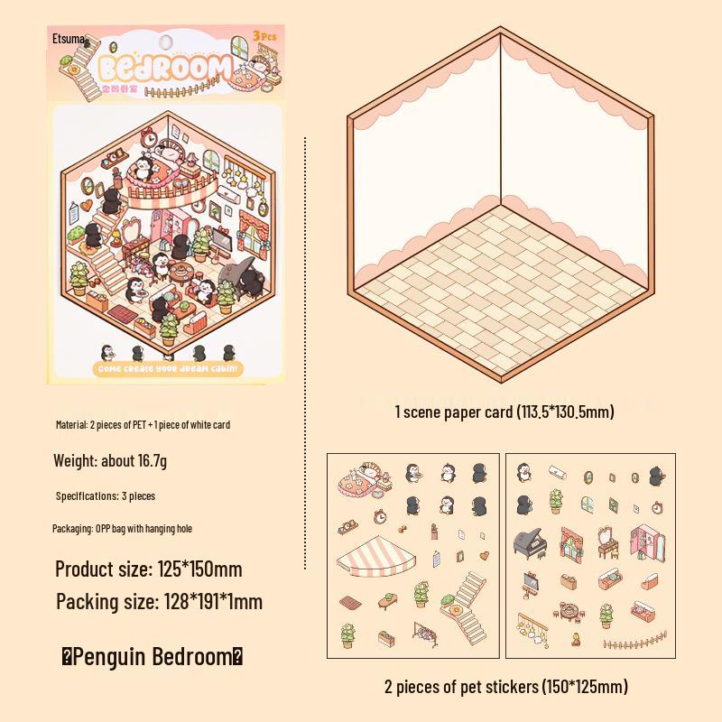 Yuezhen Dreamland 3D Cartoon Landscape Stickers for Kids