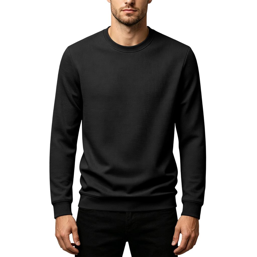 Men Casual Loose Fit Pullover Sweatshirt Crew Neck Long Sleeve Lightweight Soft Fabric Comfortable Daily Wear