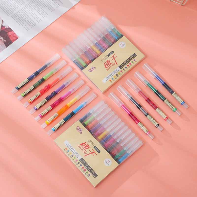 0.5mm Quick-Drying Large Capacity Smooth Rollerball Pens Gel Ink Pen Needle Point Fine Line Writing School & Office Supplies
