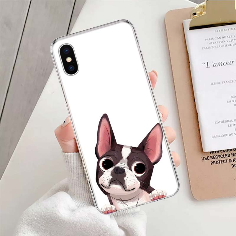 Pug Dog French Bulldog animal Soft Phone Case For IPhone 11 17 Air 16E 16 Pro Max 15 + 14 Plus 13 Mini 12 Apple 7 SE 8 Fundas Co
