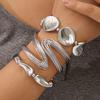 Geometric Exaggerated Multi-layered Wrapped Open Bracelets Set for Women Punk Style Bracelet Fashion Jewelry Accessories